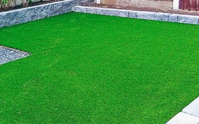 Garden overhaul with granite paving and raised lawn