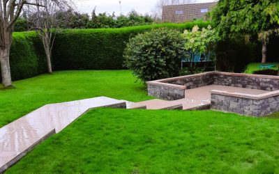 Garden step stone porcelain paving with elegant features