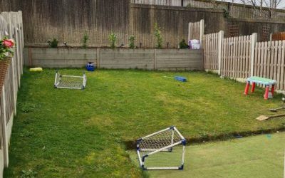 Raised garden using tilling and artificial grass